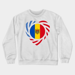 Moldovan American Multinational Patriot Flag Series (Heart) Crewneck Sweatshirt